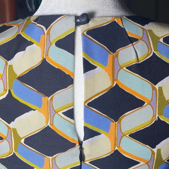 Milly Geometric Pattern Mini Dress - Black , Cream - Picture 5 of 12